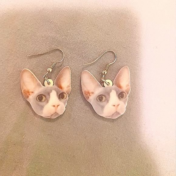😺 SPHINX KITTY EARRINGS!! 😺 - Picture 3 of 4
